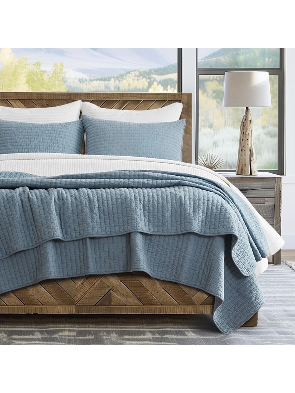 Kinsey Walsh Cross Stitch Pre-Washed Cotton Quilt Bedding Set King Size